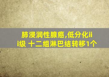 肺浸润性腺癌,低分化iii级 十二组淋巴结转移1个